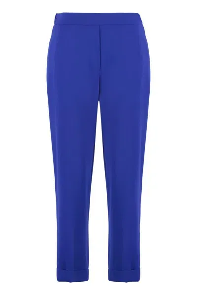 P.a.r.o.s.h Elasticated-waist Tapered Trousers In Blue