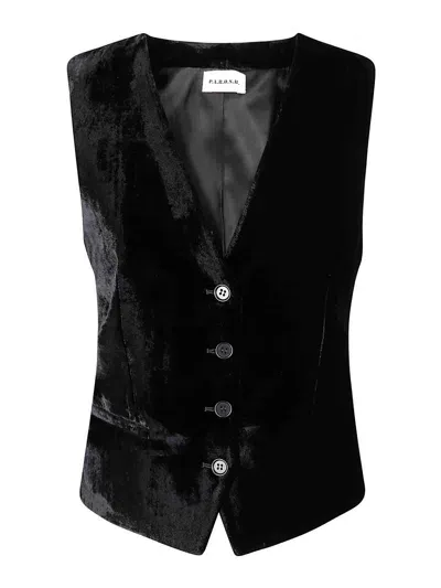 P.a.r.o.s.h Single-breasted V-neck Waistcoat In Black