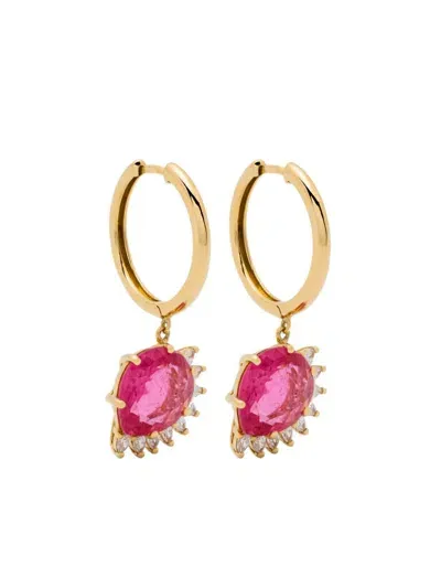 Pascale Monvoisin 18kt Yellow Gold Sun Nº2 Diamond And Tourmaline Single Earring