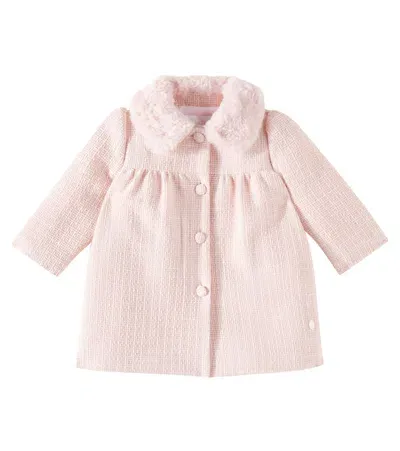 Patachou Baby Faux Fur-trimmed Coat In Pink