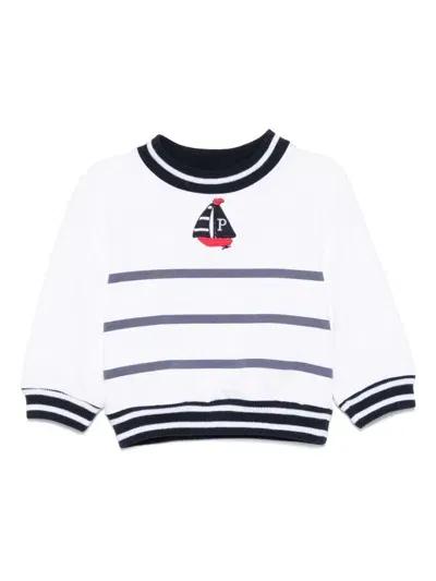 Patachou Babies' Boat-embroidered Sweater In White