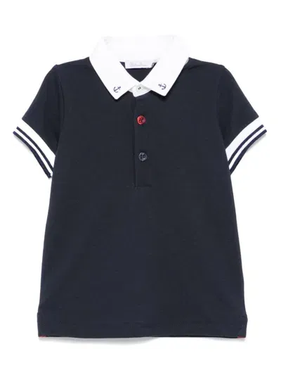 Patachou Kids' Cotton Polo Shirt In Blue