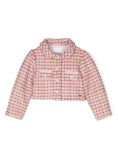 Patachou Kids' Cropped Blazer In Pink