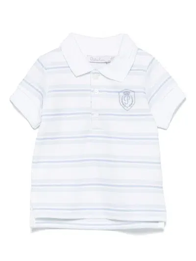 Patachou Babies' Striped Polo Shirt In Blue