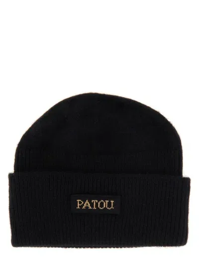 Patou Beanie Hat With Logo In Black