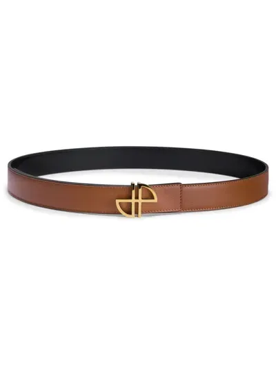 Patou Jp Leather Belt In Black