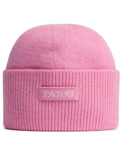 Patou Logo-patch Beanie In 粉色