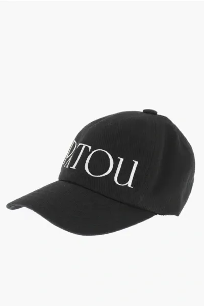 Patou Solid Color Cap With Embroidered Logo In Black