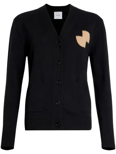 Patou Wool And Cashmere Jp Cardigan In Black