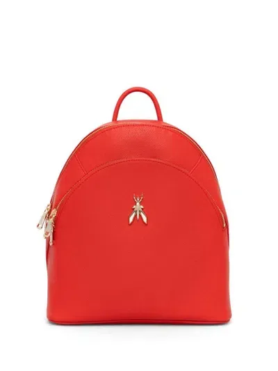 Patrizia Pepe Fly Leather Backpack In Red