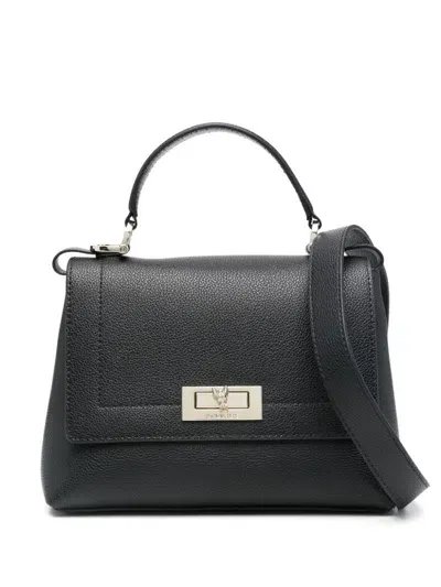 Patrizia Pepe Leather Tote Bag In Schwarz