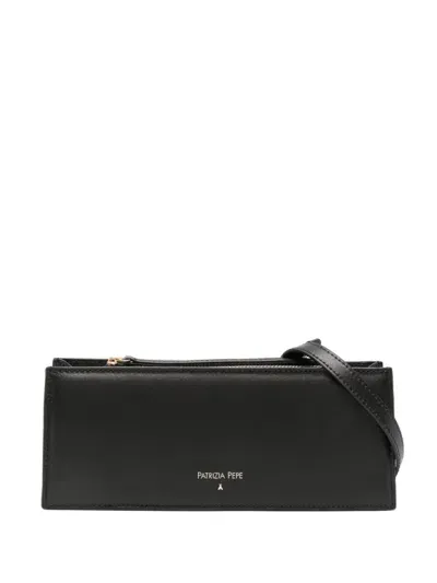 Patrizia Pepe Leather Shoulder Bag In Black