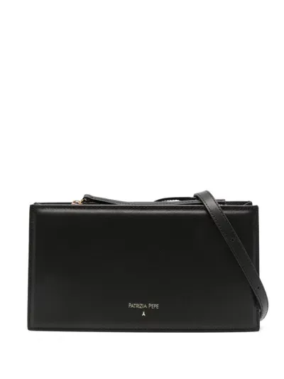 Patrizia Pepe Leather Shoulder Bag In Black