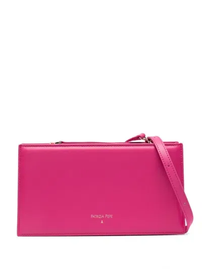 Patrizia Pepe Leather Shoulder Bag In Pink