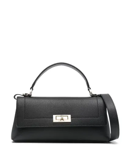 Patrizia Pepe Leather Tote Bag In 黑色