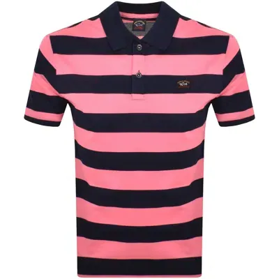 Paul &amp; Shark Paul And Shark Stripe Polo T Shirt Navy