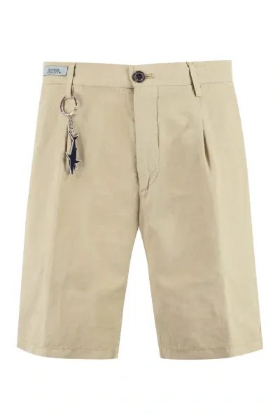 Paul&amp;shark Cotton And Linen Bermuda-shorts In Beige