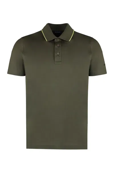 Paul&amp;shark Short Sleeve Cotton Polo Shirt In Green