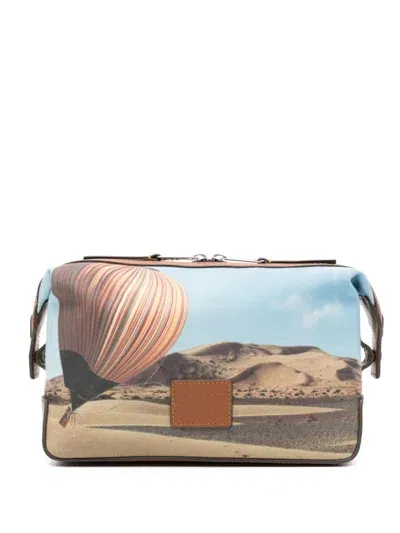 Paul Smith Stripe Balloon-print Wash Bag In Multicolour