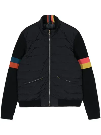 Paul Smith Artist Stripe Padded Bomber Jacket In Multi