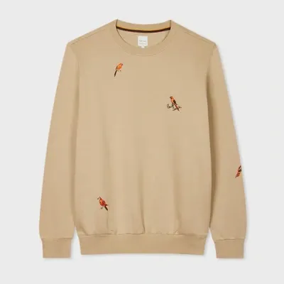 Paul Smith Beige Embroidered 'bird' Sweatshirt Brown