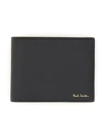 Paul Smith Bi-fold Leather Wallet In Black