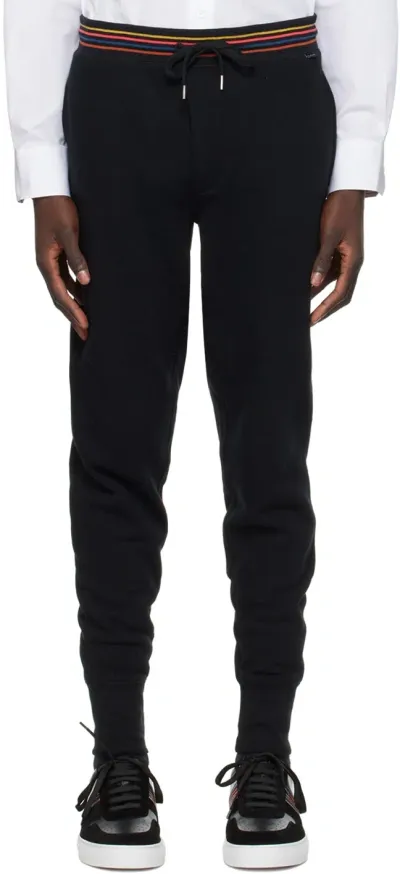 Paul Smith Black Artist Stripe Sweatpants In 79 Blacks