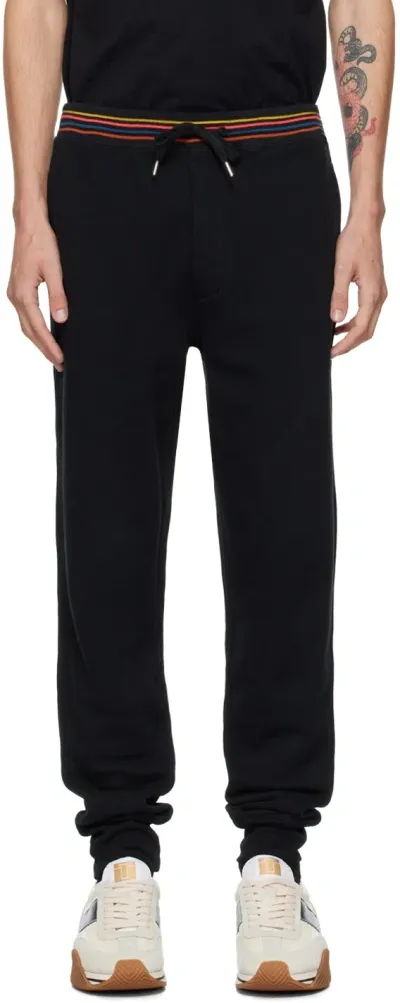 Paul Smith Black Signature Stripe Lounge Pants In 79 Blacks