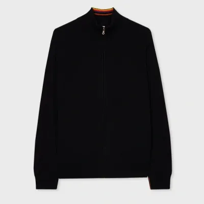 Paul Smith Black Cashmere Full-zip Cardigan