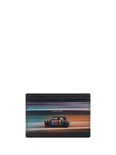 Paul Smith Black Multicolour Leather Cardholder