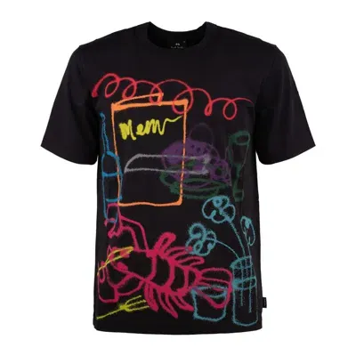 Paul Smith Black Organic Cotton T-shirt With Print