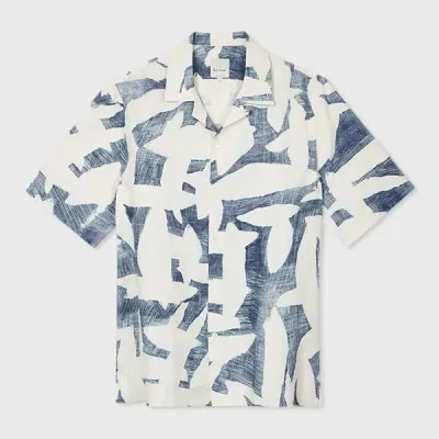 Paul Smith Regular Fit Print Shirt In Blue