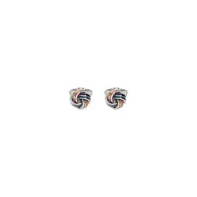 Paul Smith Striped Bright Knot Copper Cufflink In Grey