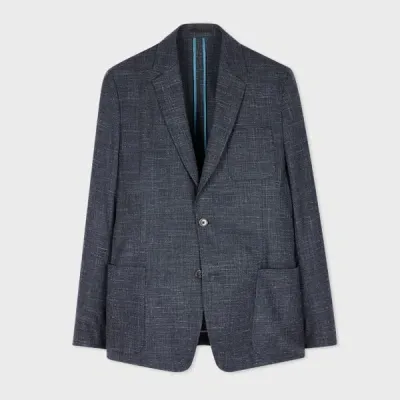 Paul Smith Dark Blue Marl Wool-linen Unlined Blazer