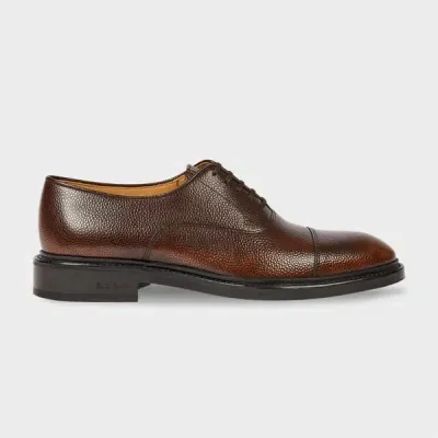 Paul Smith Dark Brown Pebble-grain Leather 'balthazar' Shoes