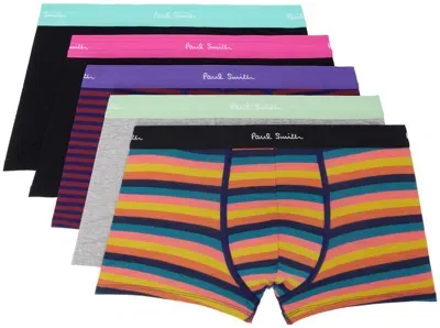 Paul Smith Five-pack Multicolor Artist Stripe Boxer Briefs In 1a Multicolour