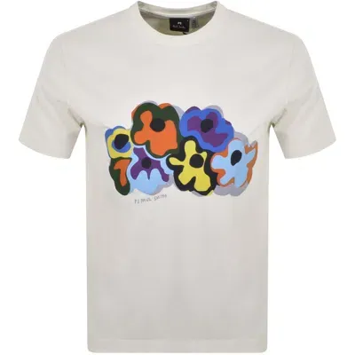 Paul Smith Floral Motif T Shirt Cream