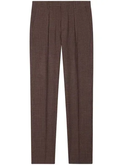 Paul Smith Gingham-check Trousers In Brown