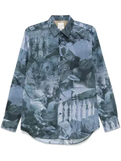 Paul Smith Graphic-print Shirt In Blue