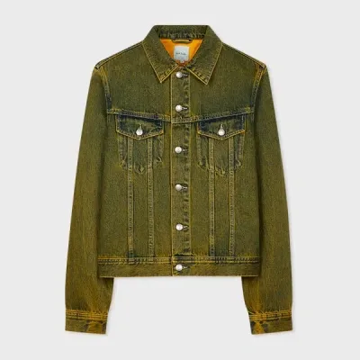 Paul Smith Green Overdyed Denim Trucker Jacket Yellow