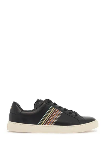 Paul Smith Hansen Leather Sneakers For Men In Black (black)