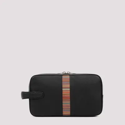 Paul Smith Leather Washbag In Black