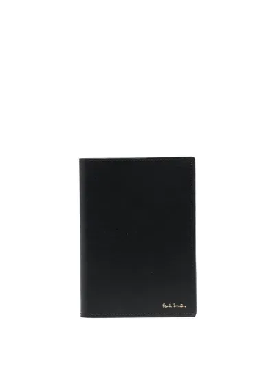 Paul Smith Logo Leather Holder Passport In 黑色的