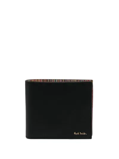 Paul Smith Logo Leather Wallet In Black