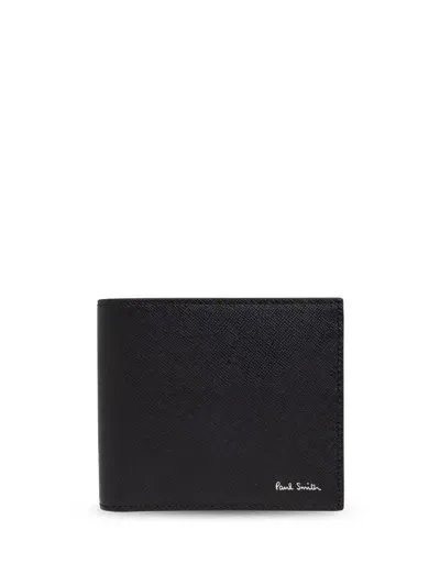 Paul Smith Logo Leather Wallet In Black