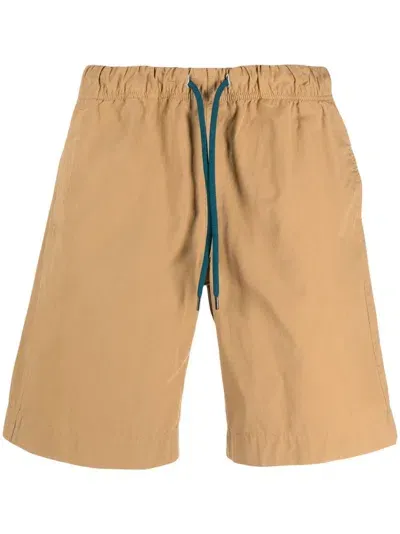 Paul Smith Logo-patch Organic-cotton Deck Shorts In Nude