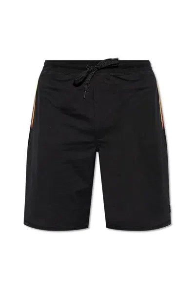 Paul Smith Logo Patched Shorts In Black