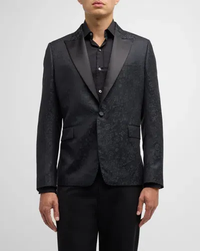 Paul Smith Men's Jacquard Single-button Dinner Jacket In Black