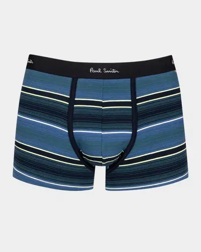 Paul Smith Men's Organic Cotton Donte Stripe Boxer Briefs In Blue Pattern