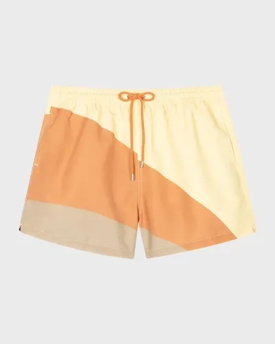 Paul Smith Sun Ray Swim Shorts Yellow In Yellow & Orange